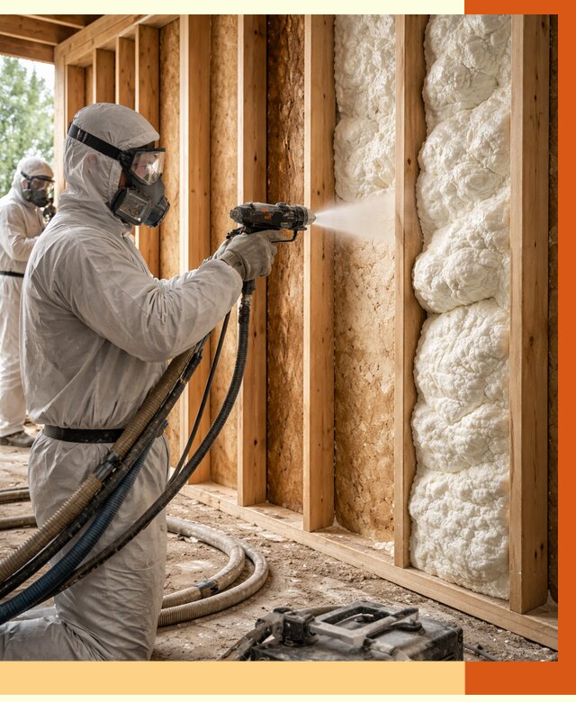 Утепление каркасного дома ППУ в Нефтекамске от 2875 руб./м2 — работа под ключ | ТепломастерНтк