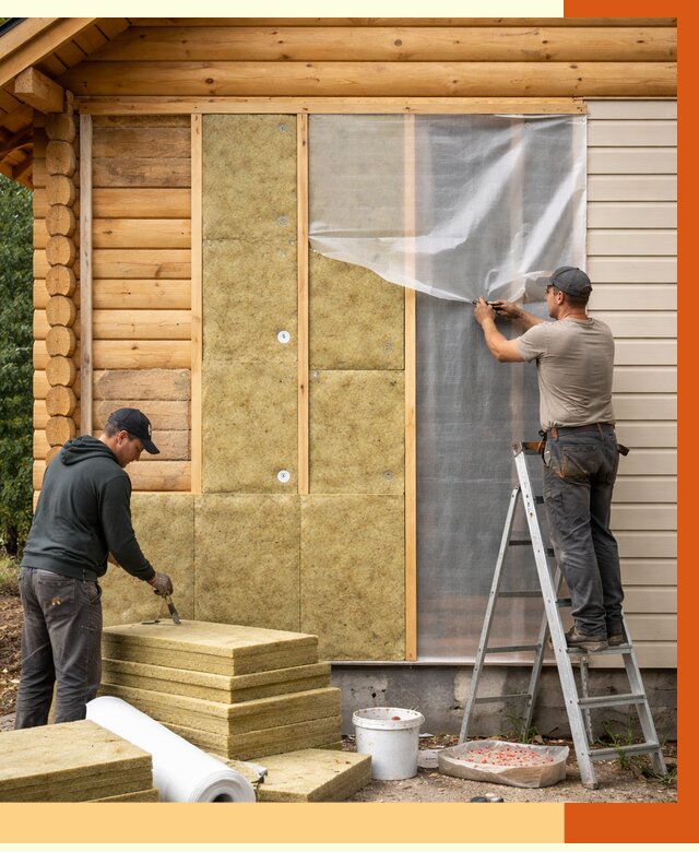 Утепление дома из бруса в Нефтекамске от 3851 руб./м2 — работы под ключ | ТепломастерНтк