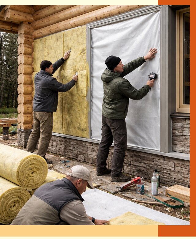 Утепление бревенчатого дома в Нефтекамске от 7855 руб/м2 — заказать под ключ | ТепломастерНтк