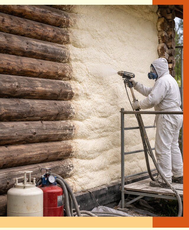 Утепление бревенчатого дома ППУ в Нефтекамске под ключ от 6418 руб. | ТепломастерНтк