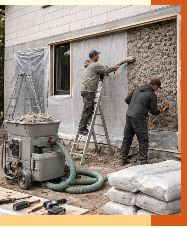 Утепление дома из газобетона эковатой в Нефтекамске от 4621 руб./м2 | ТепломастерНтк