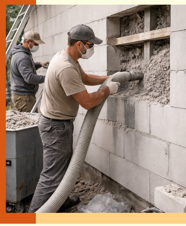 Утепление дома из газобетона эковатой в Нефтекамске