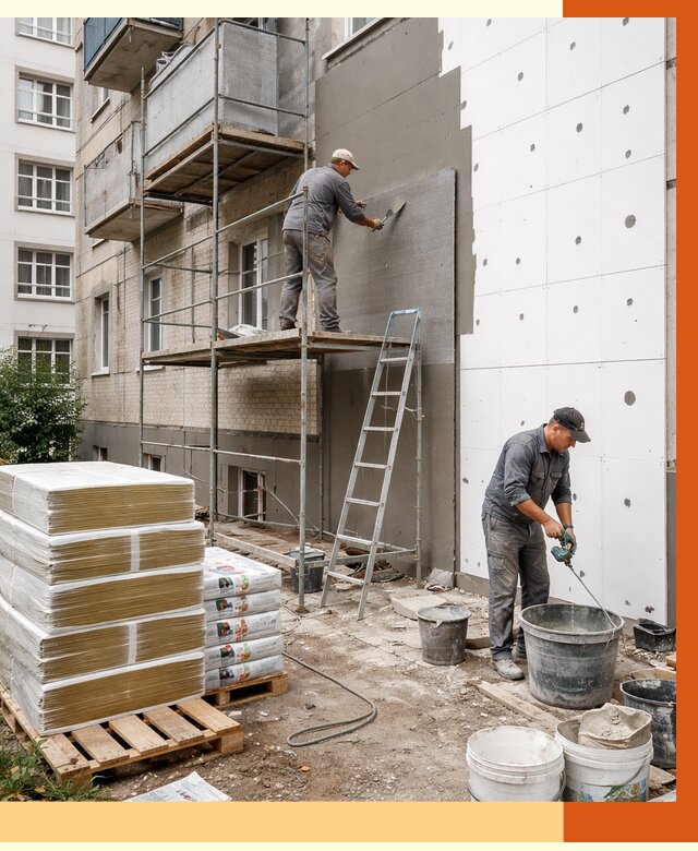 Утепление квартиры снаружи в Нефтекамске от 6315 руб/м2 под ключ | ТепломастерНтк