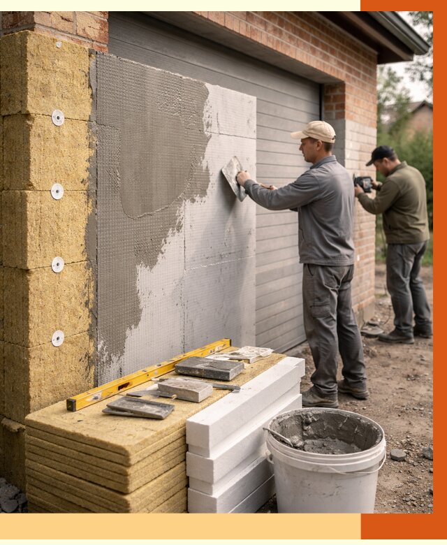 Утепление гаража снаружи в Нефтекамске от 4313 руб. за м2 — наружное утепление под ключ | ТепломастерНтк