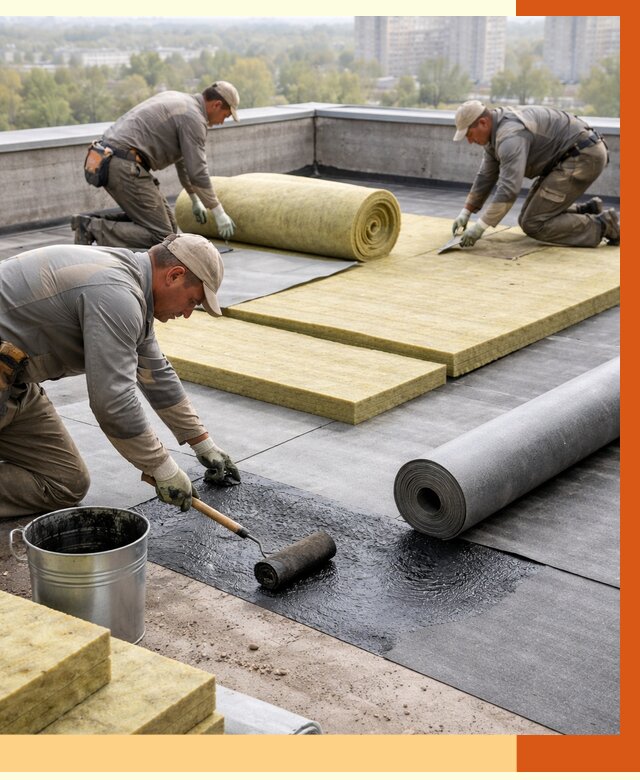 Утепление плоской крыши в Нефтекамске от 7393 руб./м2 под ключ | ТепломастерНтк