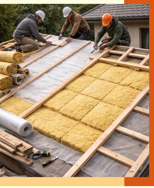 Утепление скатной крыши в Нефтекамске от 1284 руб./м2 под ключ | ТепломастерНтк