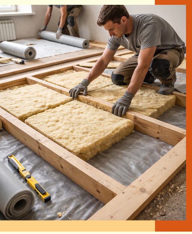 Утепление деревянного пола в Нефтекамске от 1540 руб./м2 под ключ | ТепломастерНтк