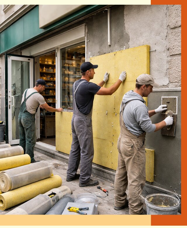 Утепление магазина в Нефтекамске от 4621 руб/м2 — цена, стены и снаружи | ТепломастерНтк