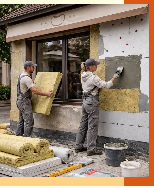 Утепление кафе в Нефтекамске от 4313 руб/м2 — комплексно под ключ | ТепломастерНтк