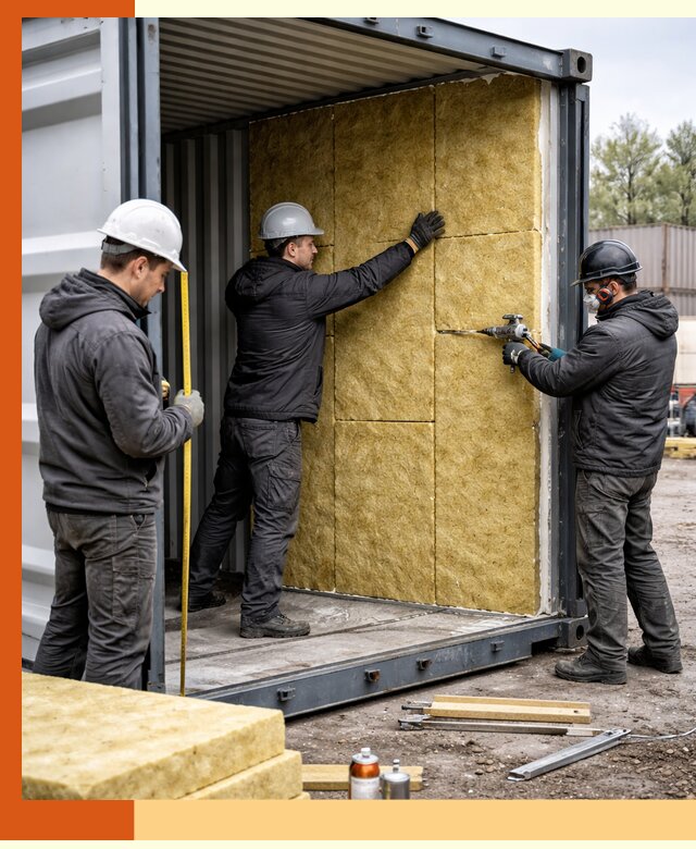 Утепление морского контейнера в Нефтекамске: надежная теплоизоляция и защита