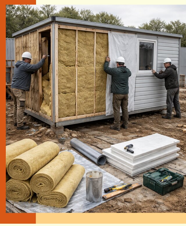 Утепление строительной бытовки под ключ в Нефтекамске для любых условий
