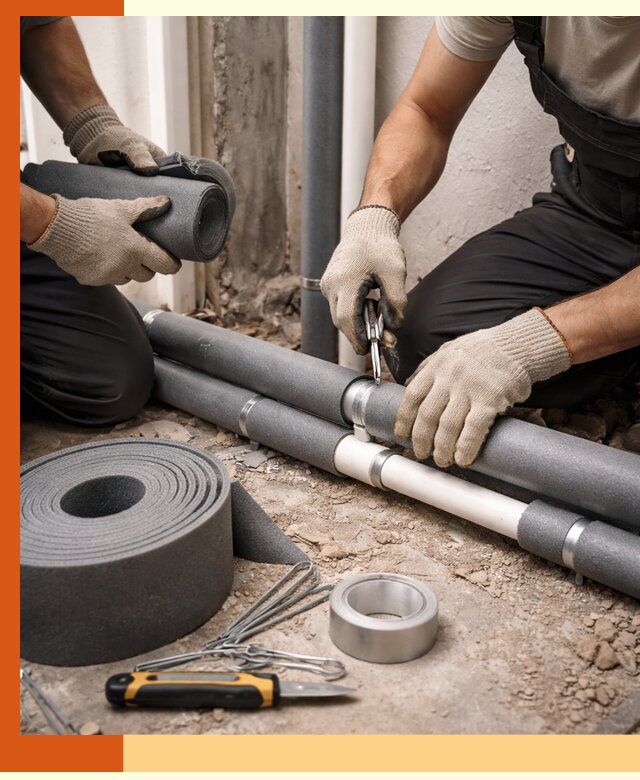 Утепление труб водоснабжения в Нефтекамске — монтаж и защита сети