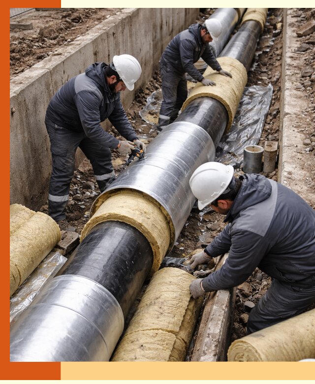 Утепление теплотрассы в Нефтекамске: утеплительные работы и материалы