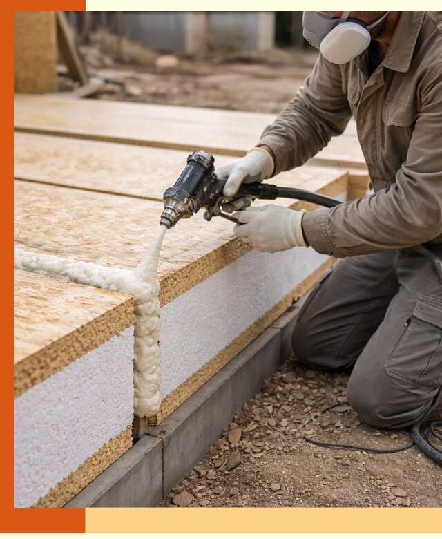 Утепление СИП-панелей пенополиуретаном (ППУ) в Нефтекамске