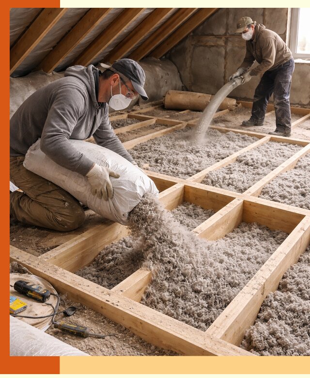 Заполнение полостей чердачного перекрытия в Нефтекамске качественно и надёжно