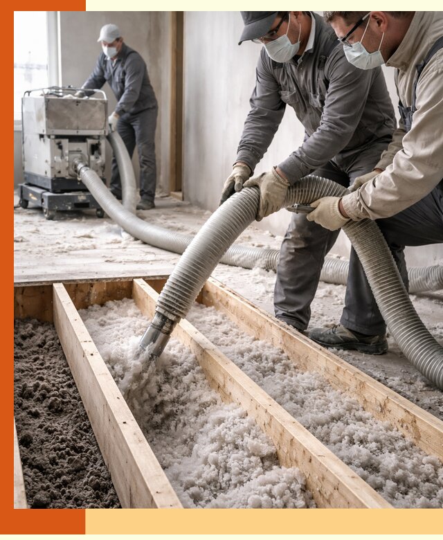 Заполнение полостей межэтажного перекрытия в Нефтекамске эффективно и герметично