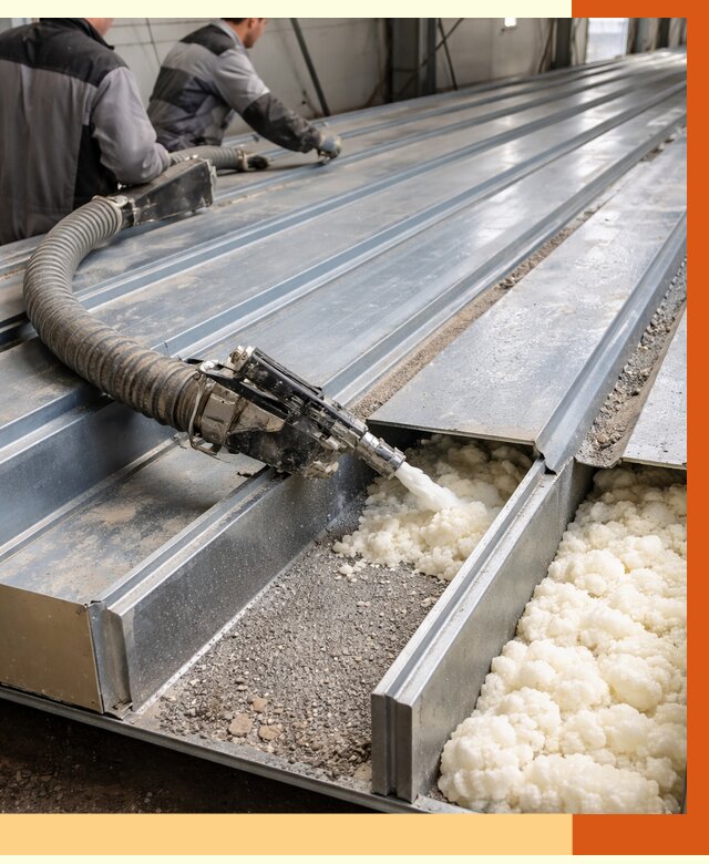 Заполнение пустот кровельных панелей в Нефтекамске от 7393 руб. под ключ | ТепломастерНтк