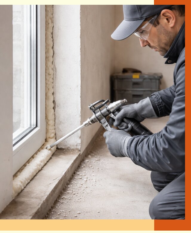 Герметизация стыков ППУ в Нефтекамске от 1694 руб. за м2 — утепление примыканий под ключ | ТепломастерНтк