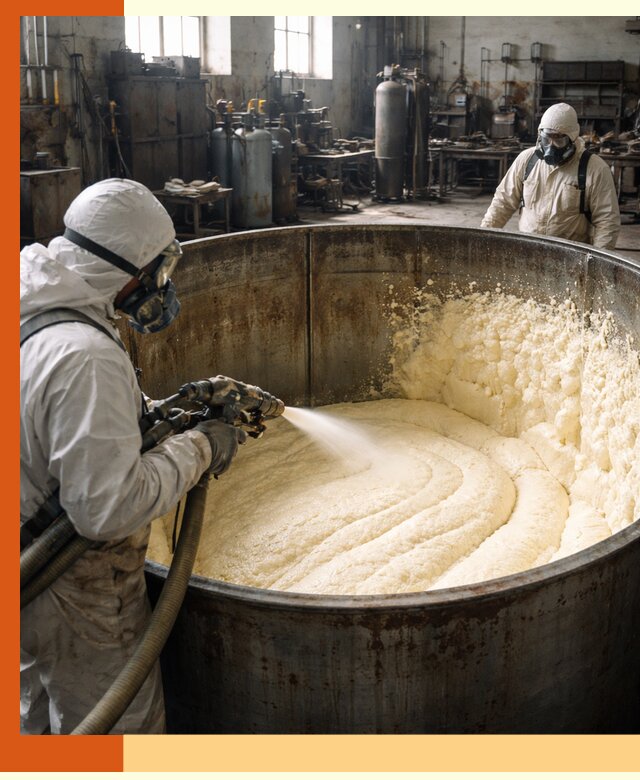 Заливка ппу в емкости с полной изоляцией и герметизацией в Нефтекамске