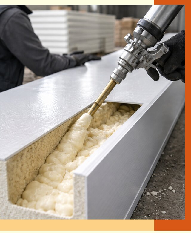 Заполнение пустот холодильных панелей в Нефтекамске от 7701 руб. | ТепломастерНтк