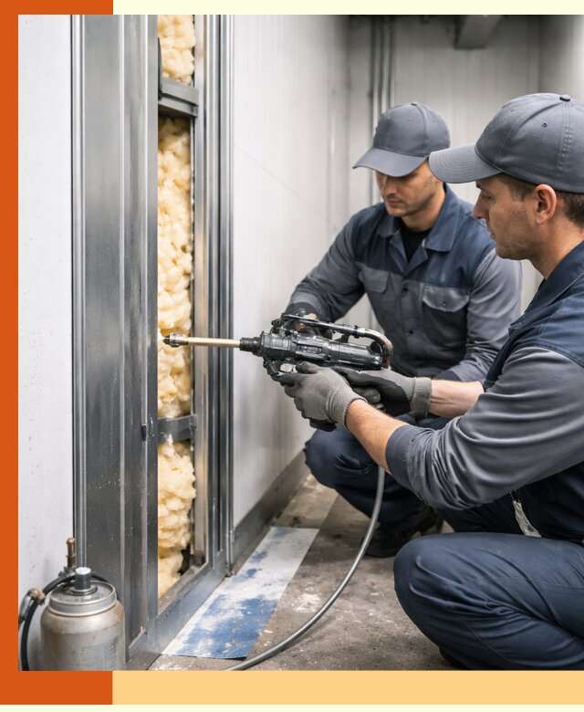 Заполнение пустот холодильных панелей в Нефтекамске специализированной пеной