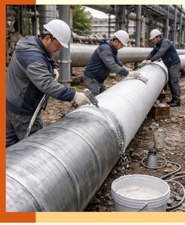 Утепление теплотрассы жидкой теплоизоляцией в Нефтекамске