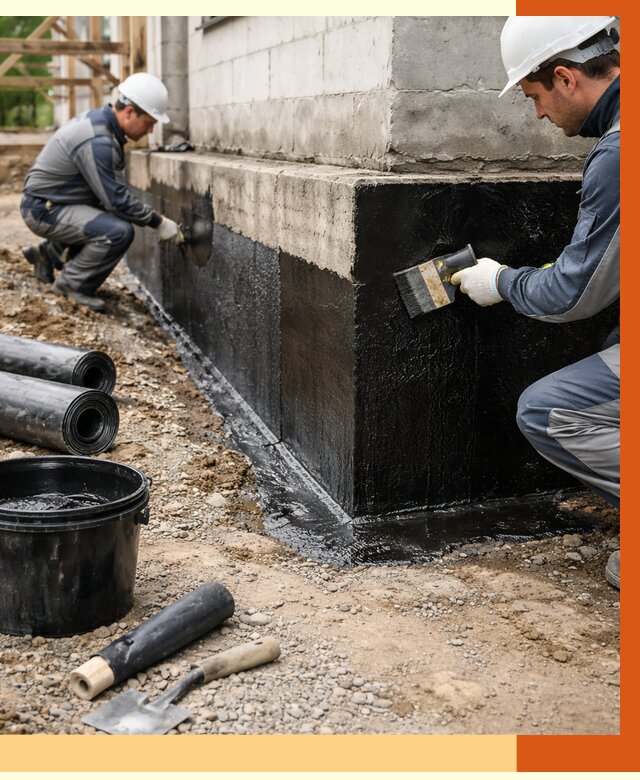 Гидроизоляция фундамента в Нефтекамске от 1284 руб. — профессионально, под ключ | ТепломастерНтк