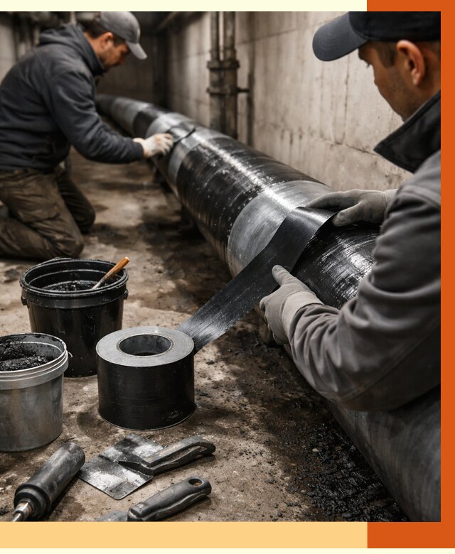 Гидроизоляция труб в Нефтекамске от 2567 руб. — профессиональная герметизация | ТепломастерНтк