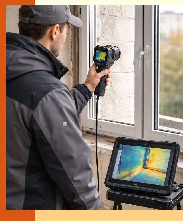 Тепловизионное обследование дома в Нефтекамске для выявления утечек тепла
