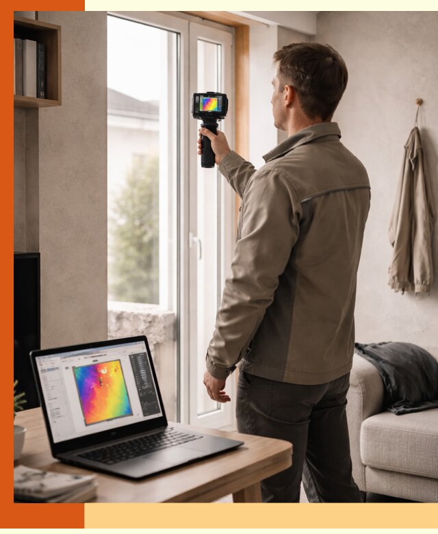 Тепловизионное обследование квартиры в Нефтекамске для поиска утечек тепла