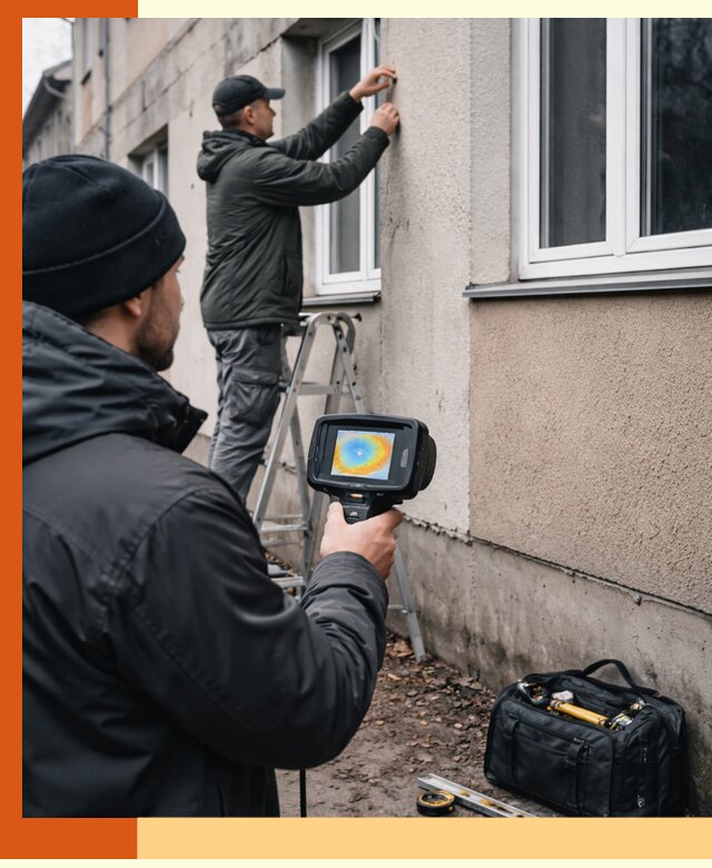 Тепловизионное обследование фасада в Нефтекамске для выявления дефектов