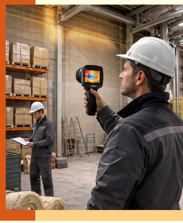 Тепловизионное обследование склада и выявление утечек в Нефтекамске