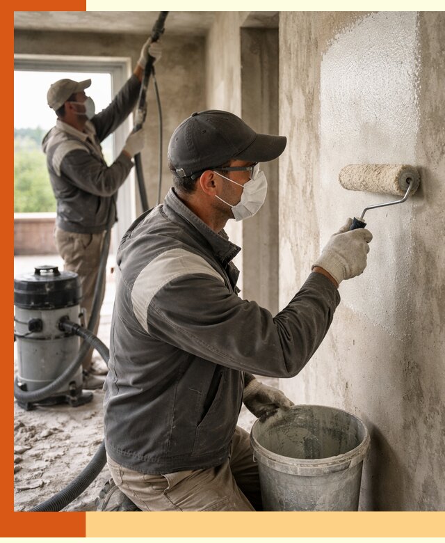 Подготовка поверхности под напыление утеплителя в Нефтекамске