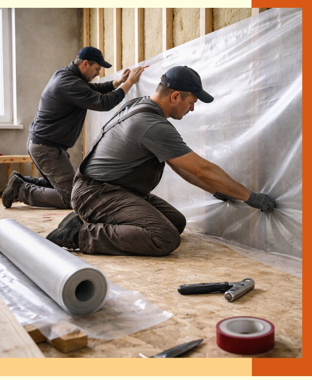 Монтаж пароизоляции в Нефтекамске от 2567 руб. — установка и укладка под ключ | ТепломастерНтк